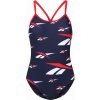 Reebok dámske plavky MASIE tmavo modrá biela červená
