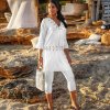 3/4 legíny s macramé a pružnýmpásom biela 056 Blancheporte