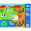 Djeco obrovské puzzle Farma s rozličnými plochami na rozvíjanie hmatu