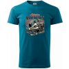 Snežný skúter kostra - Klasické pánske tričko vyššej gramáže - 3XL ( Petrolejová )