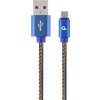 GEMBIRD CC-USB2J-AMmBM-1M-BL Premium jeans denim Micro-USB cable with metal connectors 1m blue