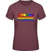 Dámske PRIDE Tričko s Dúhovým dizajnom Pride Purpurovočervená