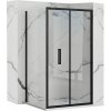Rea Rapid Fold, sprchovací kút so skladacími dverami 90(dvere) x 90(stena) x 195 cm, číre sklo, čierny profil, KPL-09902