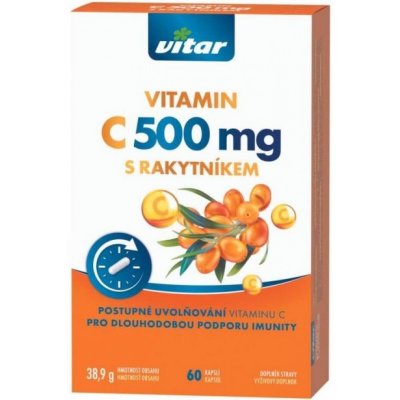 Vitar Vitamin C 500 mg +rakytník EKO 60 kapsúl