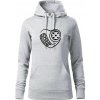 Florbal love - Mikina dámská Cape s kapucí - 2XL ( Svetlosivý melír )