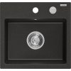 Mexen Milo granitový drez 1-komorový 435 x 410 mm, čierny/zlatý metalik, sifón chróm - 6505441000-75