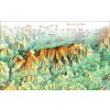 nástenná mapa Malá Fatra od severu 70x100cm panoramatická lamino,lišty (z edície 