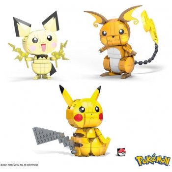 Mattel Pokémon Mega Construx Pichu Pikachu a Raichu