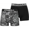 Pánske boxerky O'Neill, BOXER HERITAGE COLLAGE 2-PACK Čierna,tmavo sivá,Biela XL