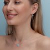 SilveAmo Strieborný náhrdelník s modrým opálom Ocean Heart KL2OPG.425