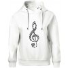 Husľový kľúč z nôt - Oversized mikina dámská Moon - kratšia + širšia - XS ( Biela )