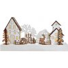 Solight LED vánoční vesnička 34x17cm dřevo 4 LED 2x AA 1V256
