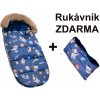 Dětský fusak maxi PREMIUM Kosmos, šedo/modrý, 110x50cm + rukávník zdarma, Baby Nellys (77379301)