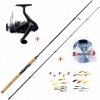 Přívlačový set Mistrall Lamberta XR Spin 2,70m 10-30g s navijákem,vlascem a gumovými nástrahami
