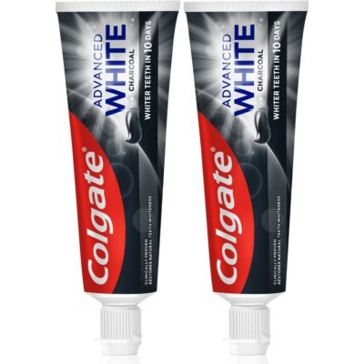 Colgate Advanced White bieliaca zubná pasta s aktívnym uhlím 2x75 ml