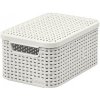 Curver Rattan Style box s víkem S smetanový