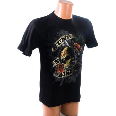 Tričko Guns N' Roses lebka s nápisom na čele Čierna