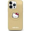Sourcing Hello Kitty HKHMP14SPGHCKD iPhone 14 / 15 / 13 6.1 zlato/zlaté pevné pouzdro Leather Kitty Head MagSafe