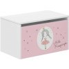 WOODEN TOYS Drevený box na hračky bielo-ružová princezná