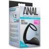Anal Adventures Platinum - análny vibrátor s krúžkom na penis čierny
