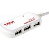 USB hub OEM ROLINE USB 2.0 na 4 x USB s aktivním prodlužovacím adaptérem 10m, bílý