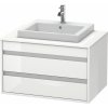 DURAVIT Ketho závesná skrinka pod umývadlo na dosku (umývadlo k zabudovaniu v strede), 2 zásuvky, 800 x 550 x 496 mm, biela vysoký lesk, KT675402222