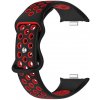 eses Silikónový dierkovaný remienok pre Xiaomi Redmi Watch 4, Smart Band 8 Pro a 9 Pro - Čierno červený