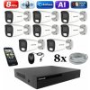 Amiko IP 8 kamerový set, 4K Ultra HD 8Mpix, Ai, Dl, Tube (1801K8) (Amiko)