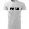 Yoga nápis - Klasické pánske tričko vyššej gramáže - 4XL ( Svetlosivý melír )
