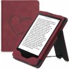 Puzdro KW Mobile - Nubuck Brushed Heart - KW5626202 - pre Amazon Kindle Paperwhite 5 (2021) - Dark Red (KW Mobile obal na Amazon Kindle Paperwhite 5 (2021), vrecko, stojan, AutoSleep, motív Brushed He