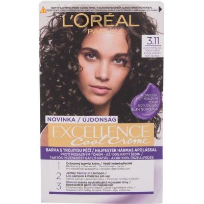 L&apos;Oréal Paris Excellence Cool Creme 3,11 Ultra Ash Dark Brown (W) 48ml, Farba na vlasy