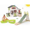 Set domček Priateľov a šmykľavka Toboggan XL Friends House Life Smoby rozšíriteľný s kuchynkou a pieskovisko Motýľ