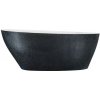BESCO GOYA GLAM 160 x 70cm vaňa voľne stojaca oválna, s chrómovým sifónom, liaty mramor, grafitová lesklá, #WMD-160-GG