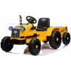 mamido Detský elektrický traktor s vlečkou T1 žltý