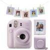 Fujifilm Instax mini 12 fialový Set s púzdrom, mini albumom a a balíčkom kartových bannerov s malými drevenými štipcami