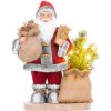 Dekorácia MagicHome Vianoce, Santa s taškou a stromčekom, LED, 3xAAA, 30 cm