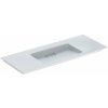Geberit ONE Umývadlo nábytkové, 120x48x13 cm, skrytý prepad, bez otvoru na batériu, vodorovný odtok, KeraTect, biela 505.016.00.1