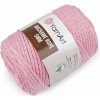 Pletacia priadza Macrame Rope Ø5 mm 500 g rozčesávacia - (762) ružová svetlá