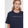 Bavlnené tričko Tommy Jeans dámsky, tmavomodrá farba, DW0DW17836 XS