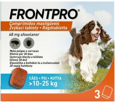 Frontpro 68 mg žuvacie tablety pre psy 10 - 25 kg 1 x 3 ks