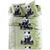 Posteľná bielizeň Panda s potlačou, polycoton zelená 140