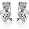 A-B Women's silver earrings in the shape of a comet with triangle cubic zirconia SP-SE016