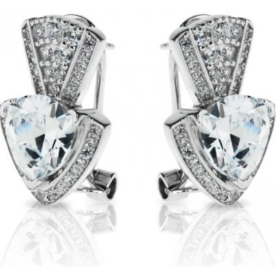 A-B Women's silver earrings in the shape of a comet with triangle cubic zirconia SP SE016