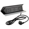 LEGRAND elektrická zásuvka PopUp, 3x 230V FR, 1x USB A+C, eloxovaný hliník