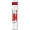 Sada noža a škrabky SWISS CLASSIC, sada 3 ks, červená, plast, Victorinox