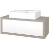 Dreja Umývadlová skriňa STORM SZZ 100 (umývadlo Kube) - N07 Stone / L01 Biela vysoký lesk