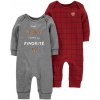 CARTER'S Overal bez nožičiek Red Grey chlapec LBB 2ks PRE /veľ.46 1M753610_PRE