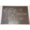 Pozorpes.sk, výstražná tabuľka nerezová pieskovaná (Cane corso)