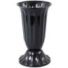 064 VÁZA UH VRÚBKOVANÁ 14 ČIERNA /14xV24CM/
