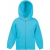 Fruit of the Loom Mikina Classic Kids Jackets kapucí na zip, dětská COT-162045162a6 140 Modrá azurově